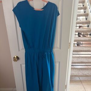 Amazon Blue Track Pants Jumpsuit - Drawstring Waist